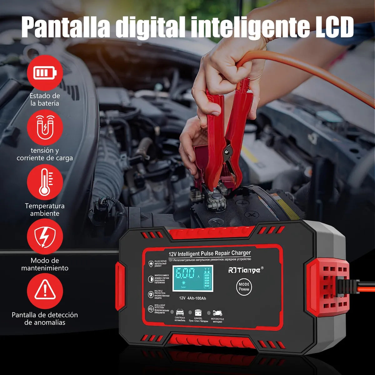 Iniciador batería para carro, portatil